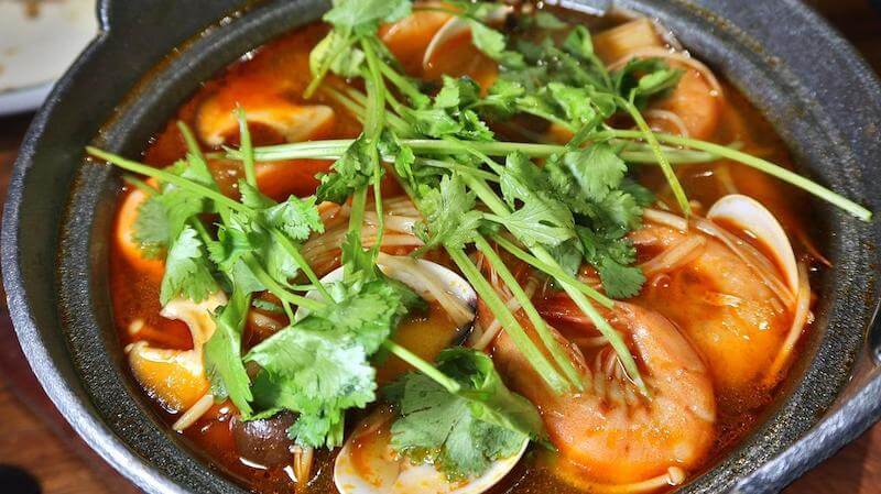 Tom Yum soup is a Thai staple that is full of signature complex flavors.