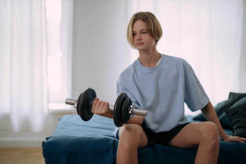 Having some weights in your home are a great idea.  You can use them while watching TV or get into a routine that you do a few sets in the morning and evening. 