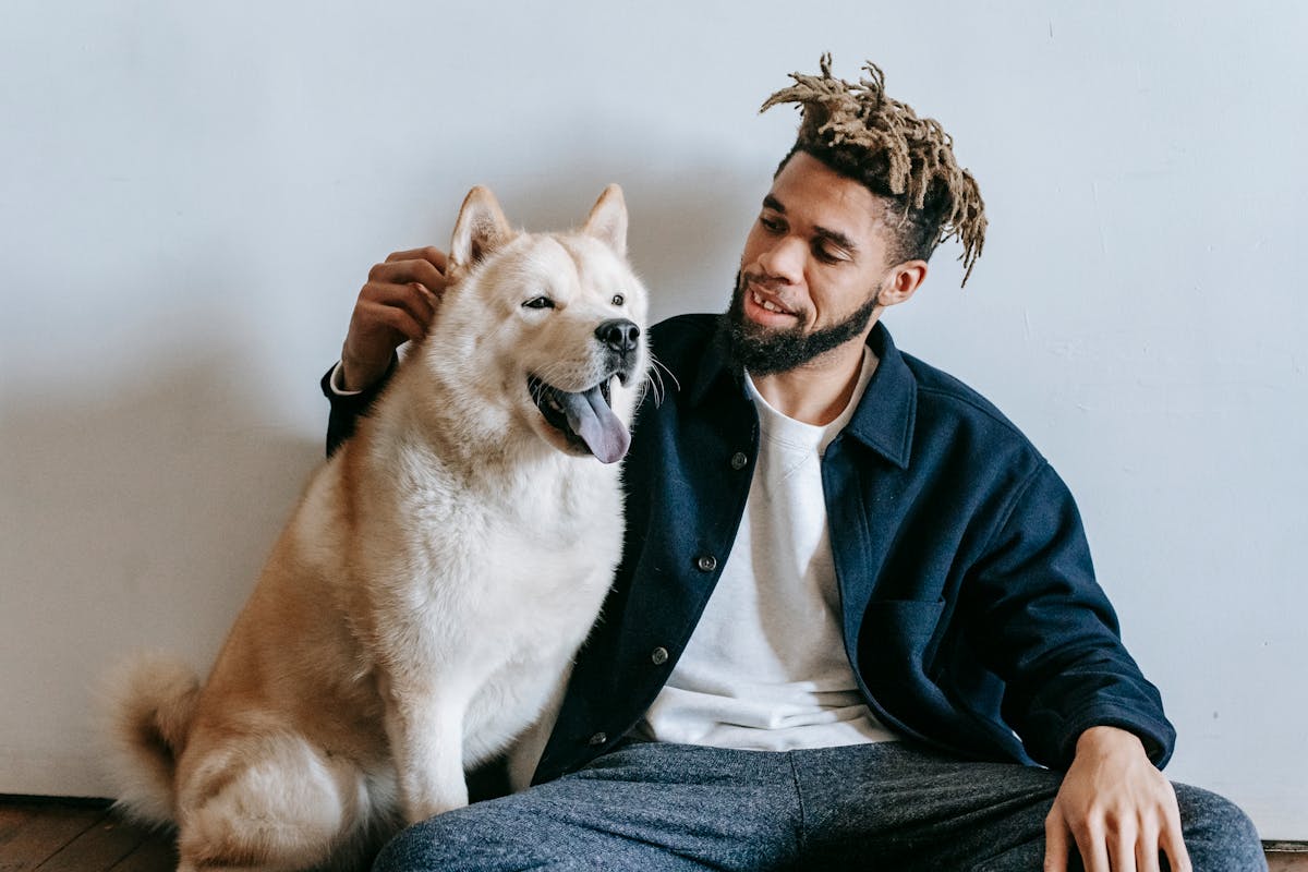 Caring owner supporting dog wellness with CBD oil for dogs