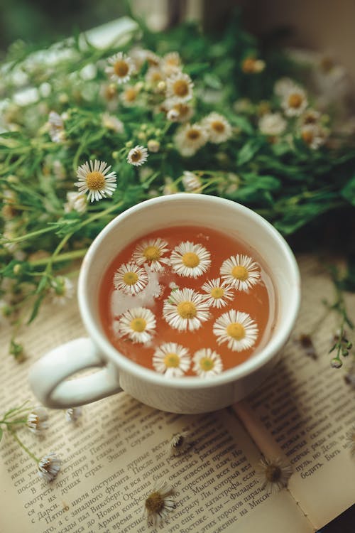 Chamomile tea for relaxation and natural sleep support