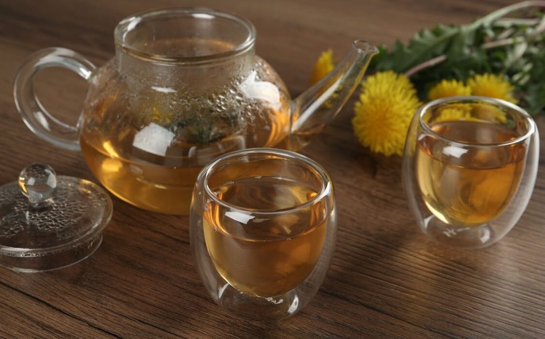 Cup of dandelion root tea for liver detox
