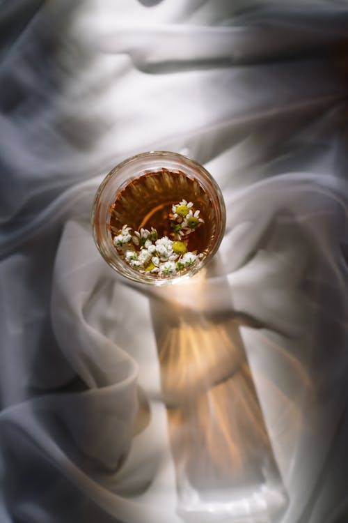 apigenin sleep aid alongside calming chamomile tea ritual