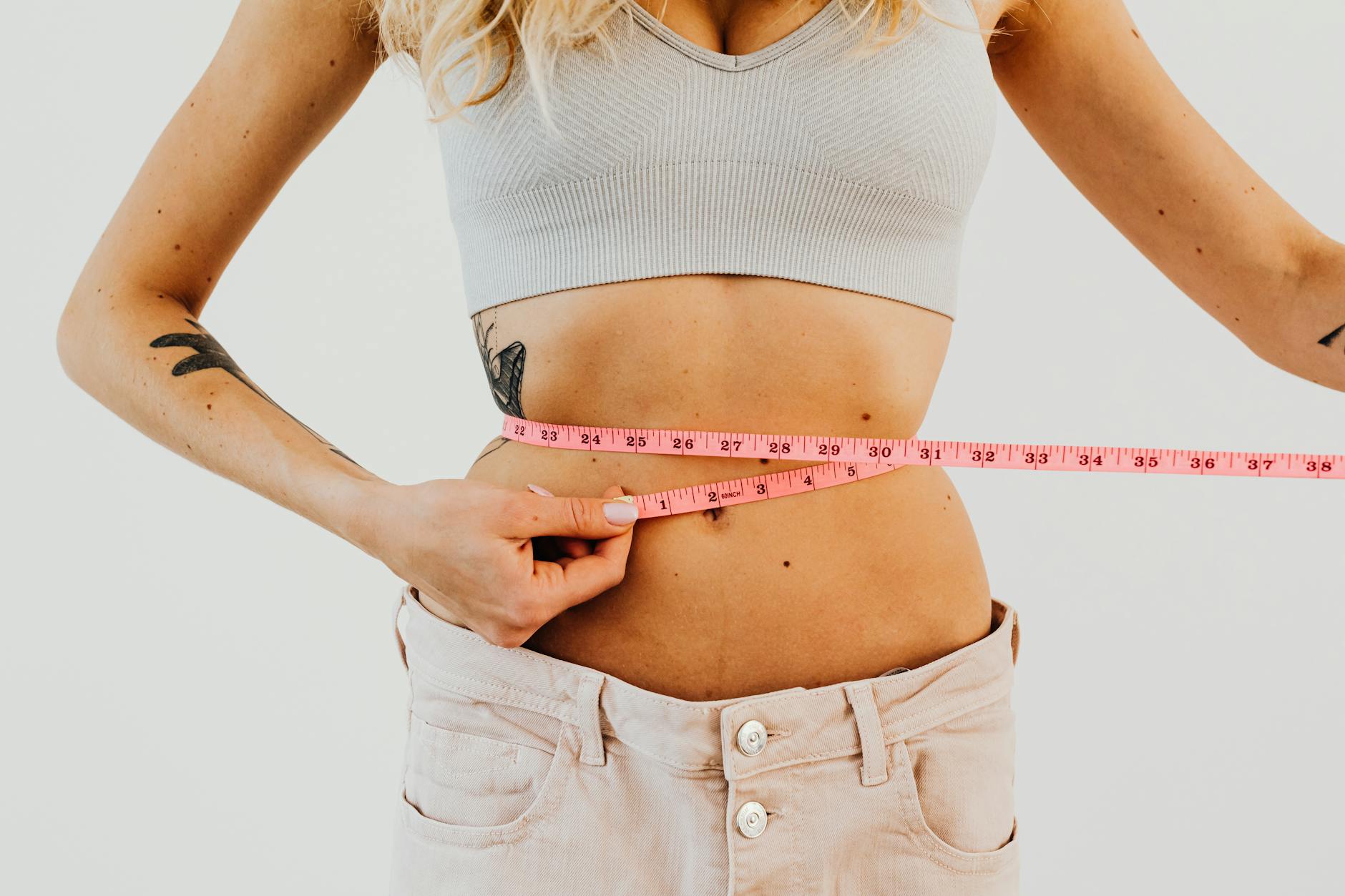 Midsection showing liver-driven belly fat storage area