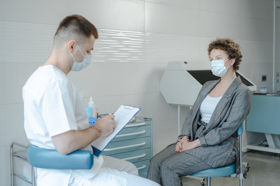 Woman tired and confused at doctor appointment trying to figure out chronic symptoms