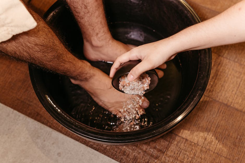 epsom salt foot bath for dry skin and athletes foot