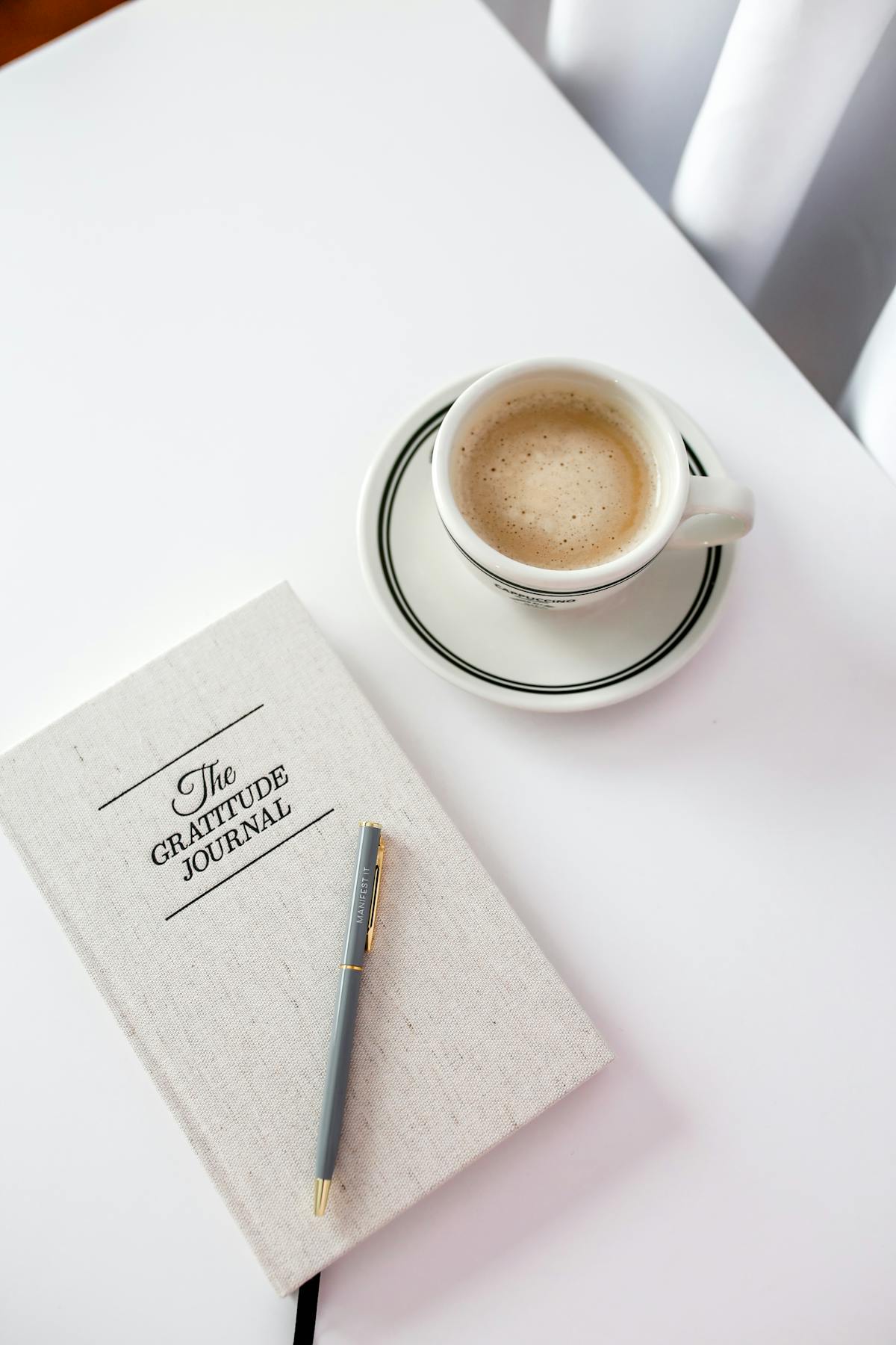 Gratitude journal beside a cup of coffee for a Sunday reset reflection