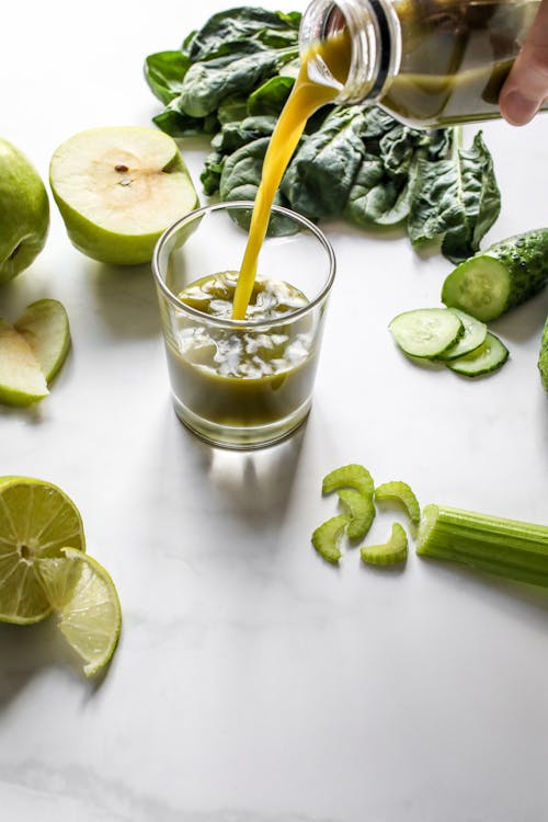 Green health smoothie drink with chlorophyll for natural energy
