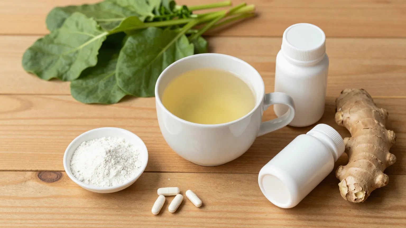 Gut-repair foods and supplements: bone broth, L-glutamine, probiotic, collagen, ginger and greens