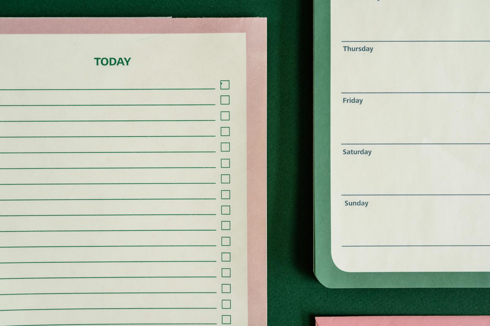 Habit tracker planner flat lay for daily routine