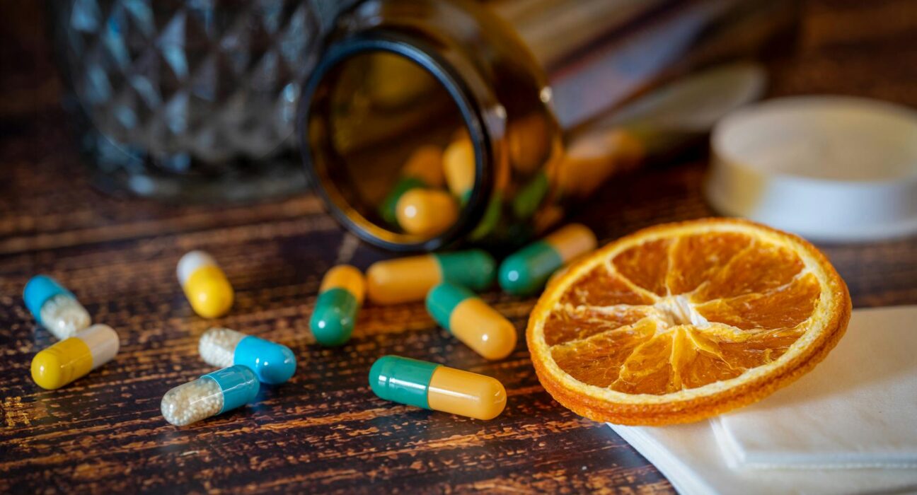 Glutathione liposomal supplement bottles representing dose calculator