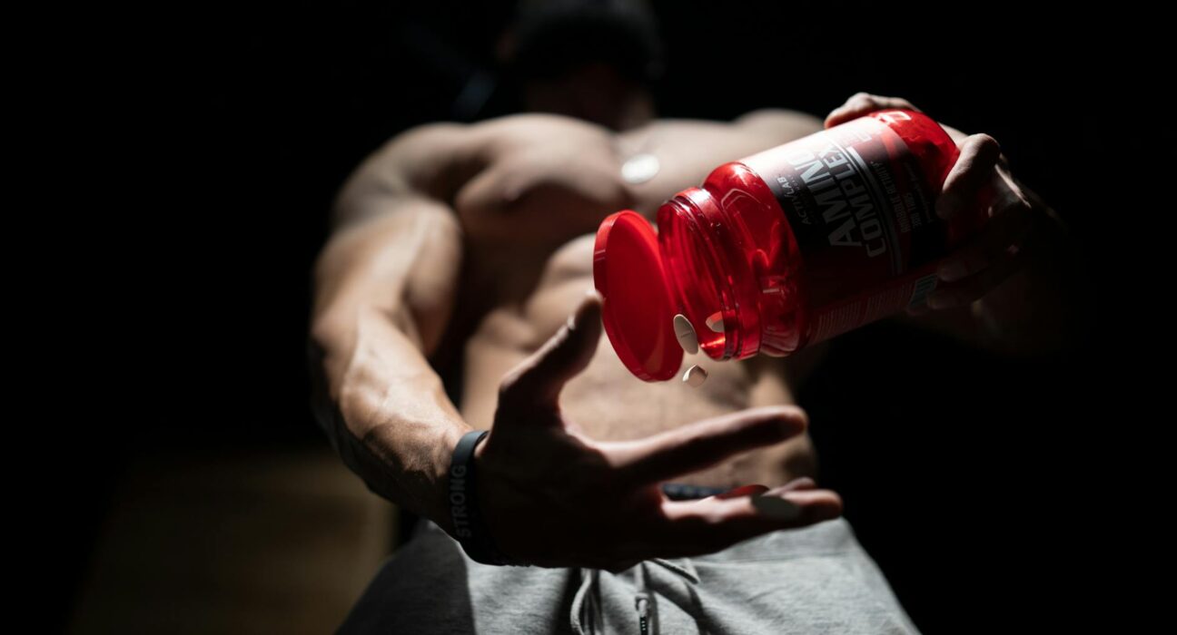 Glutathione and glutamine supplement bottles side by side comparison