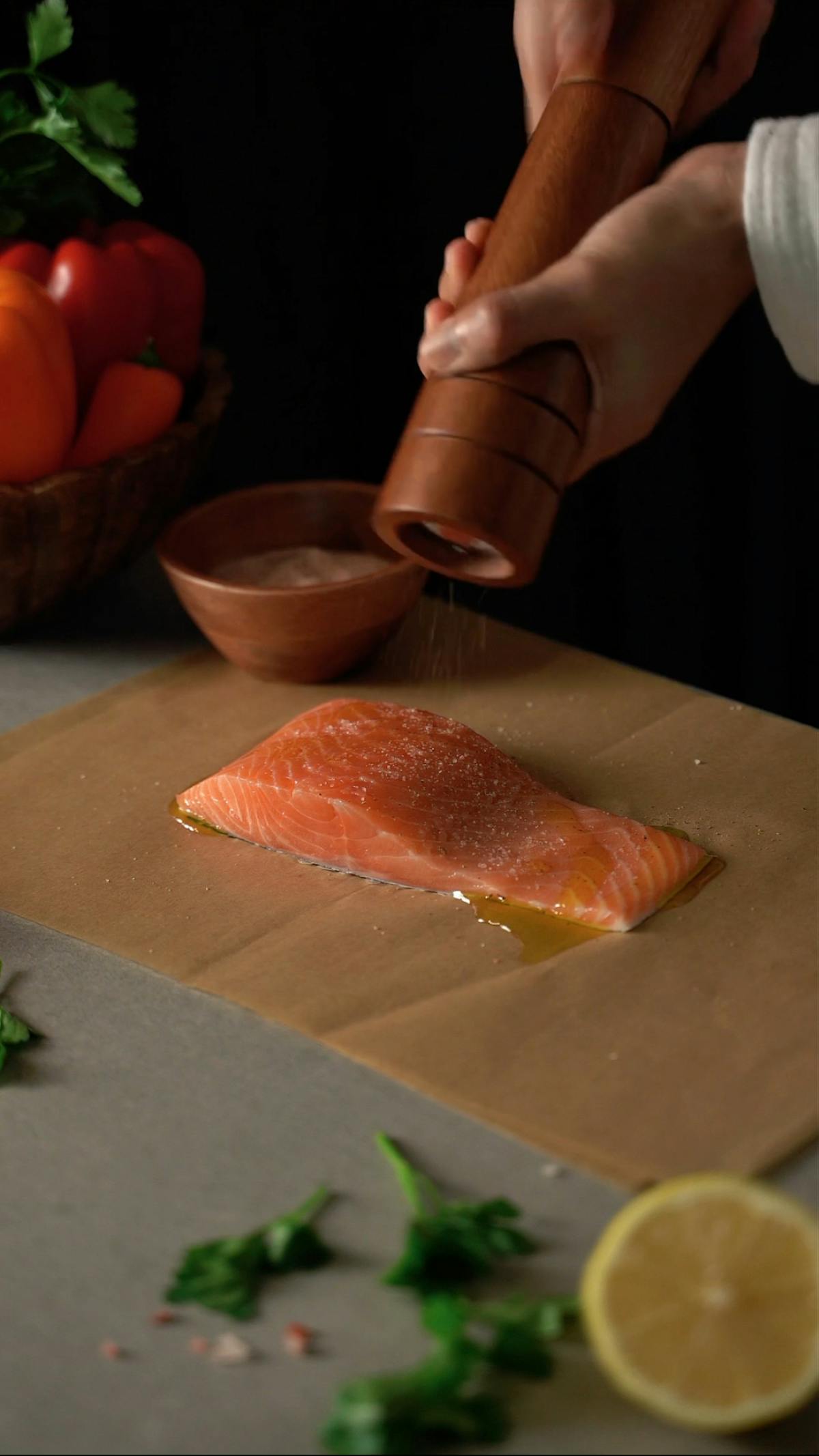Salmon fillet with pepper rich omega 3 like salmon oil for dogs supplement