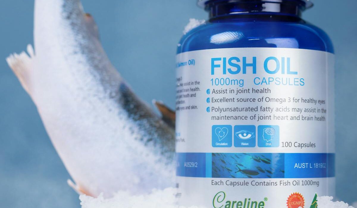 Salmon oil for dogs fish oil capsules with salmon on ice
