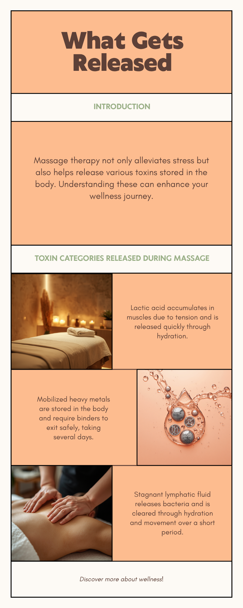 What gets released during massage: the 4 toxin categories infographic