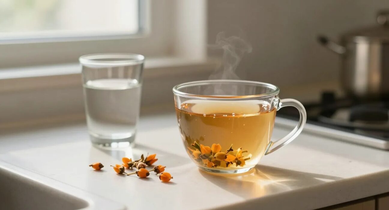 A warm mug of milk thistle tea for morning-after recovery