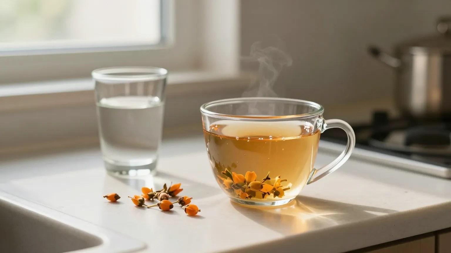 A warm mug of milk thistle tea for morning-after recovery