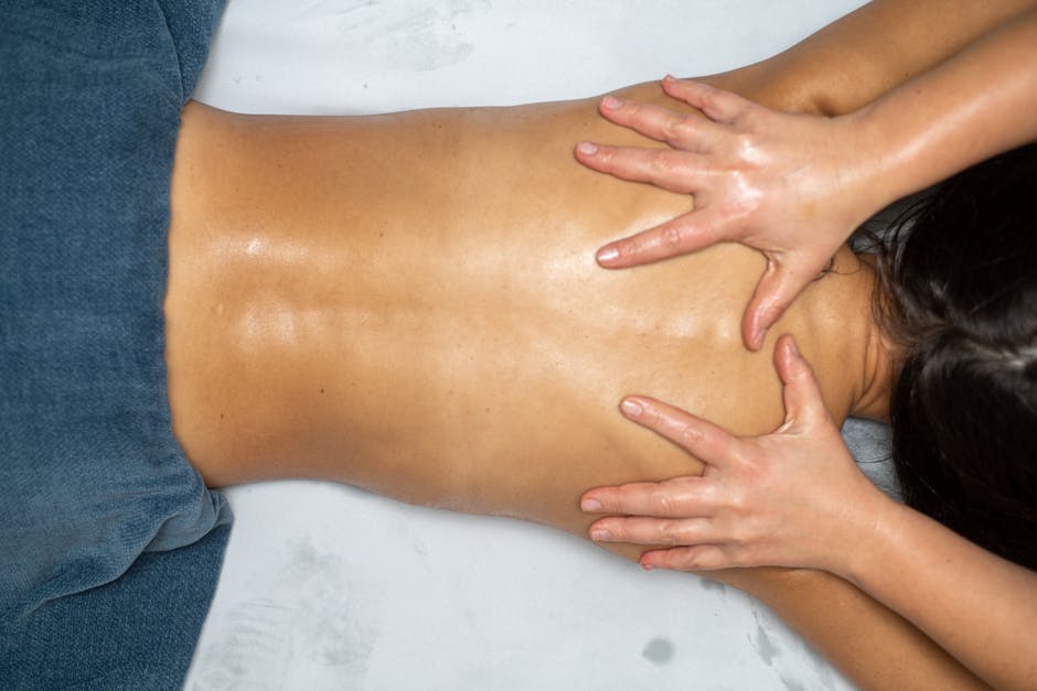 massage therapy back closeup