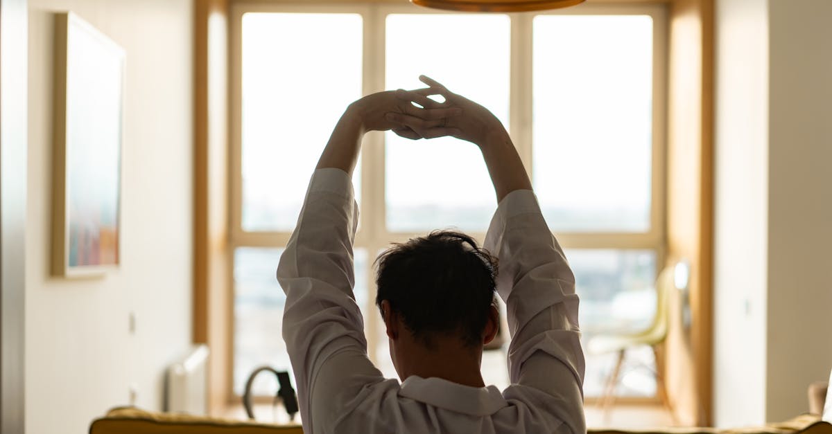 morning stretching by the window