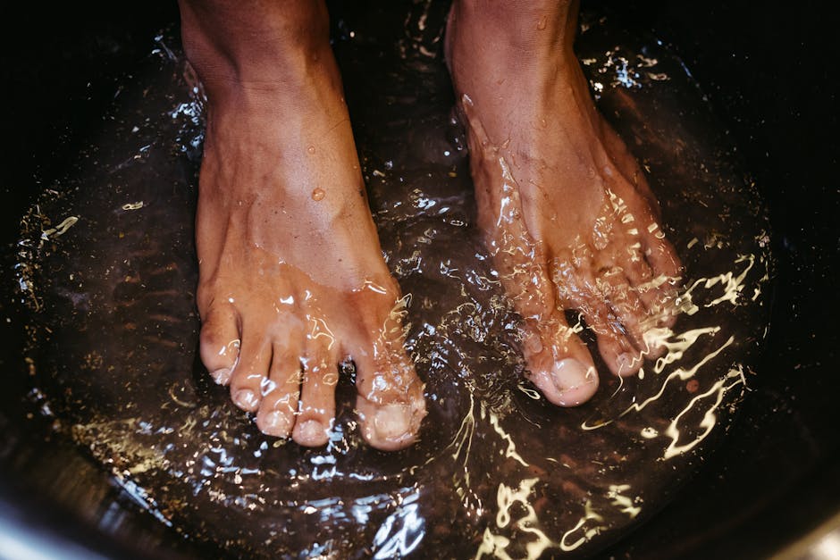 warm foot soak for dry skin recovery
