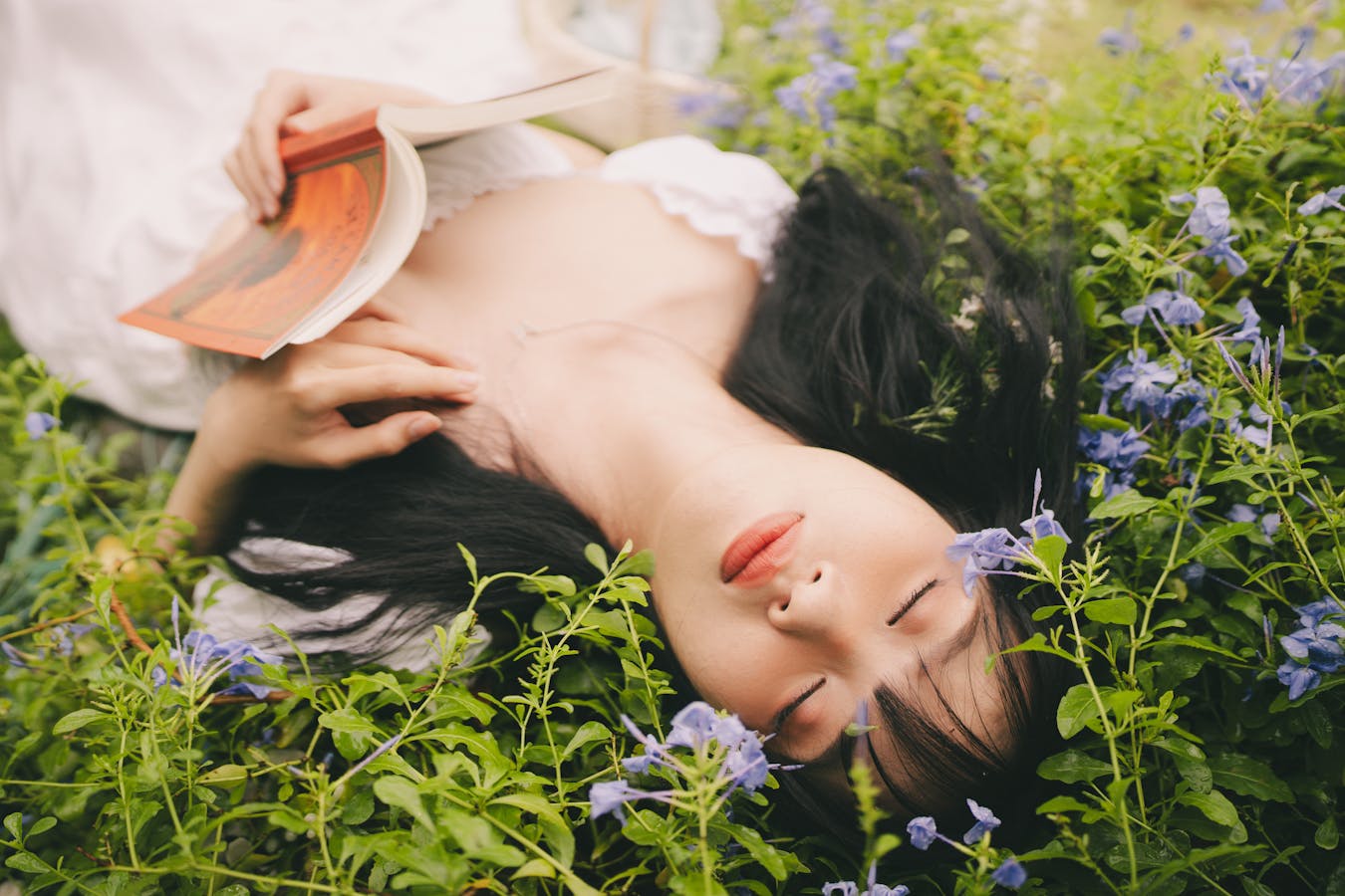 Woman resting calmly in nature after building a daily adaptogen routine