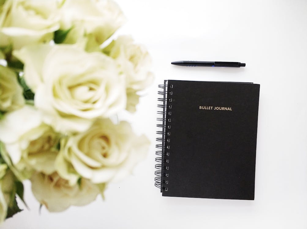 writing wishes in a notebook for WOOP method goal setting